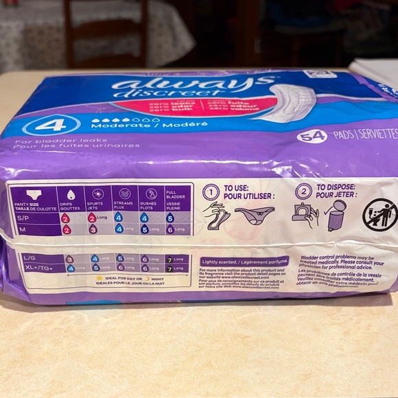 Always Discreet Moderate Pads 54 count - Picture 3 of 3